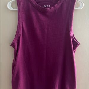 LOFT Purple Sleeveless Harbor Tank Relaxed Fit